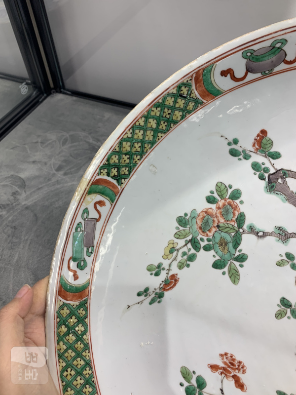 清康熙五彩花鸟纹大盘 - 图6